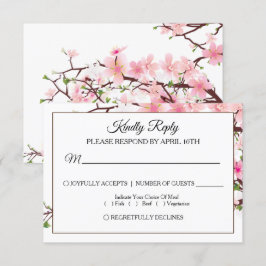 Spring Cherry Blossom Wedding RSVP Card Karte