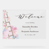 Spring Cherry Blossom Wedding Willkommenszeichen Acrylschild (Vorderseite)