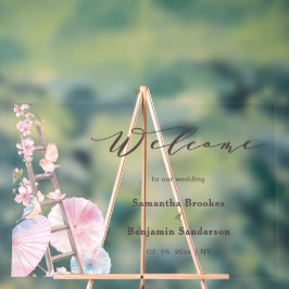Spring Cherry Blossom Wedding Willkommenszeichen Acrylschild