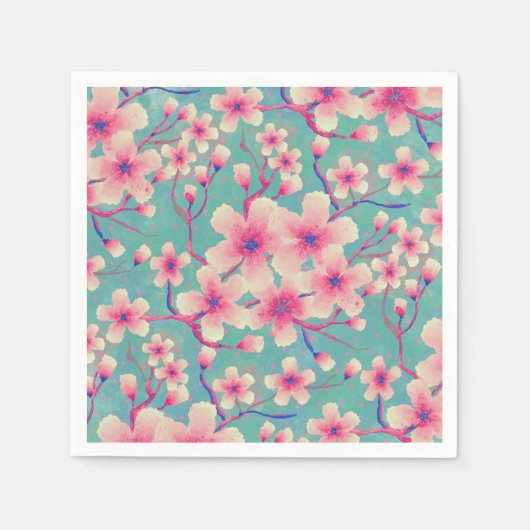 Spring Cherry blüht grün Case-Mate iPhone Cas Serviette (Vorderseite)