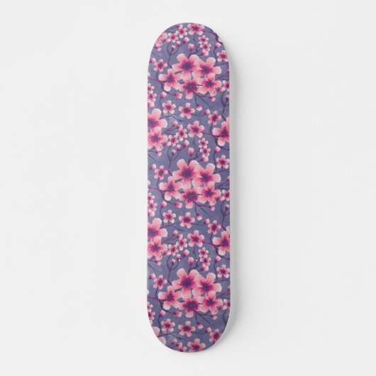 Spring Cherry blüht tief lila Skateboard (Vorne)