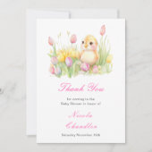 Spring Chick Baby Dusche Dankeskarte (Vorderseite)