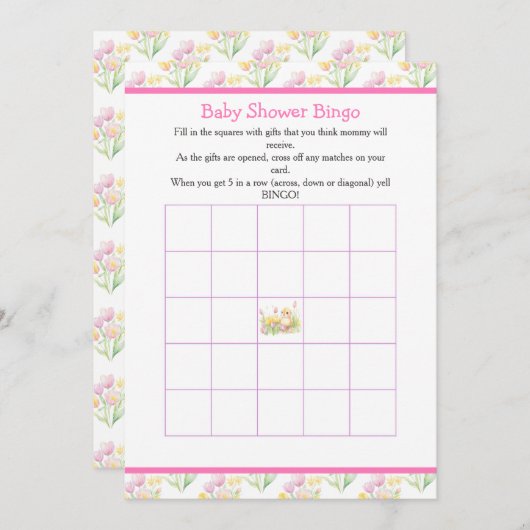 Spring Chick Baby Dusche Einladung (Vorne/Hinten)