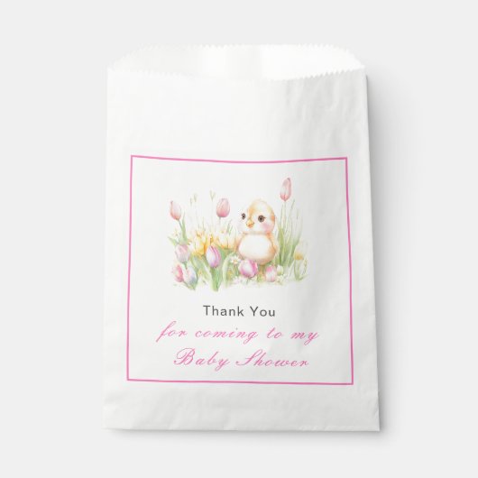 Spring Chick Baby Dusche Geschenktütchen (Vorderseite)