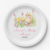 Spring Chick Baby Dusche Pappteller (Vorderseite)