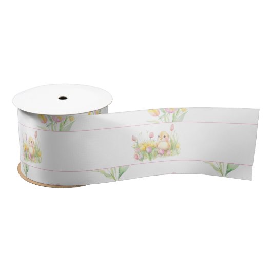 Spring Chick Baby Dusche Satinband (Spule)