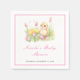 Spring Chick Baby Dusche Serviette