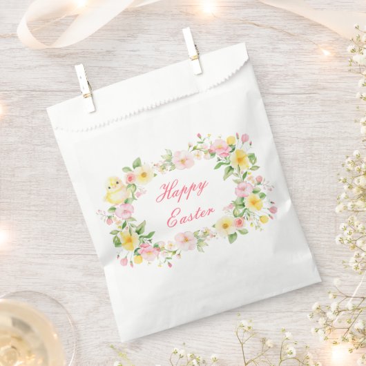 Spring Chick Floral Easter Egg Hunt Party Geschenktütchen (Ausgeschnitten)