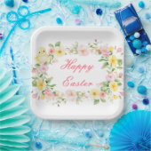 Spring Chick Floral Easter Egg Hunt Party Pappteller (Party)