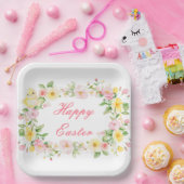 Spring Chick Floral Easter Egg Hunt Party Pappteller (Party)