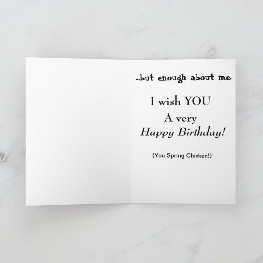 Spring Chicken Birthday Card Karte (Innenseite)