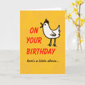 Spring Chicken Birthday Card Karte (Gelbe Blume)