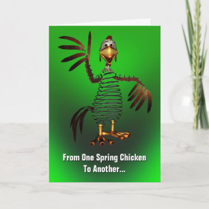 Spring Chicken Birthday Karte