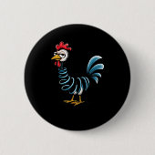 Spring Chicken Chicken On Go Stick Funny Chicken Button (Vorderseite)