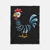 Spring Chicken Chicken On Go Stick Funny Chicken  Fleecedecke (Vorderseite)