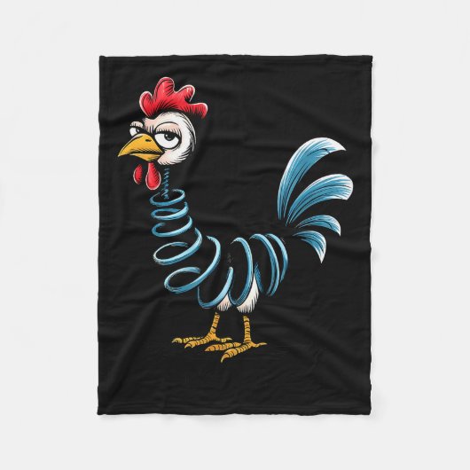 Spring Chicken Chicken On Go Stick Funny Chicken Fleecedecke (Vorderseite)