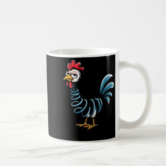 Spring Chicken Chicken On Go Stick Funny Chicken Kaffeetasse (Rechts)