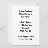 Spring Chicken laden Einladung (Rückseite)