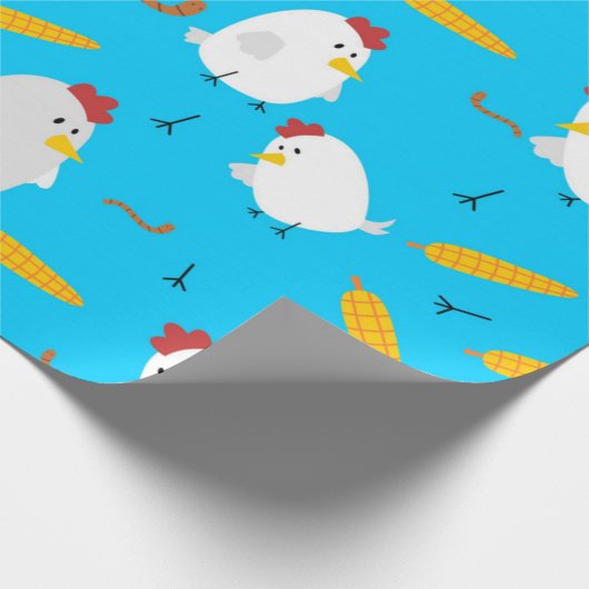Spring Chicken Pattern Geschenkpapier (Ecke)