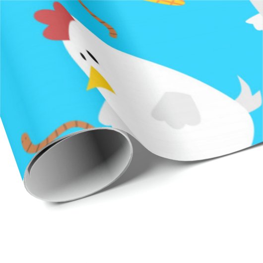 Spring Chicken Pattern Geschenkpapier (Rolleneckpunkt)