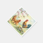 Spring chicken rooster farm country napkins serviette (Ecke)