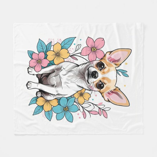 Spring Chihuahua Fleecedecke (Vorderseite (Horizontal))