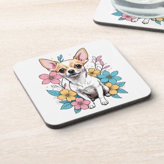 Spring Chihuahua Getränkeuntersetzer (Linke Seite)