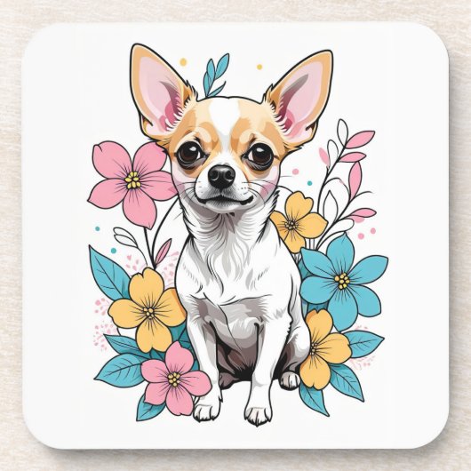 Spring Chihuahua Getränkeuntersetzer (Vorderseite)