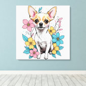 Spring Chihuahua Leinwanddruck (Insitu (Holzboden))