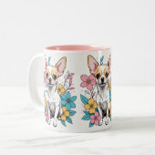 Spring Chihuahua Zweifarbige Tasse (Vorderseite Links)
