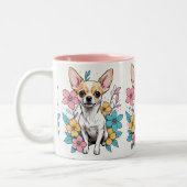 Spring Chihuahua Zweifarbige Tasse (Links)