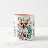 Spring Chihuahua Zweifarbige Tasse (Mittel)