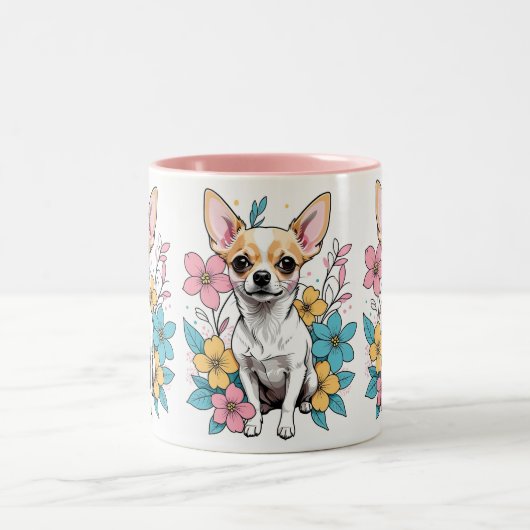 Spring Chihuahua Zweifarbige Tasse (Mittel)