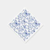 Spring Chinoiserie Toile De Jouy Pattern Serviette (Ecke)