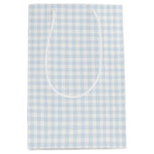 Spring Classic Gingham | Puderblau Mittlere Geschenktüte (Vorderseite)