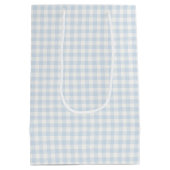 Spring Classic Gingham | Puderblau Mittlere Geschenktüte (Rückseite)