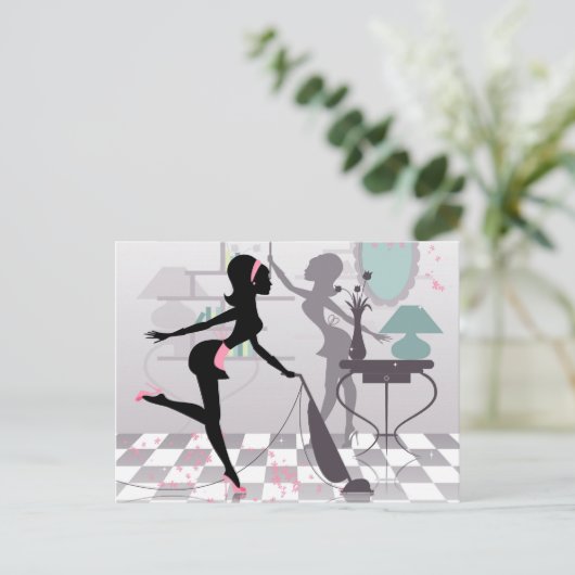 Spring Cleaning Postkarte (Stehend Vorderseite)