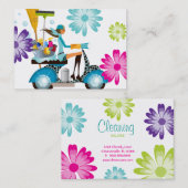 Spring Cleaning Retro Gänseblümchen-Blumen 2 Visitenkarte (Vorne/Hinten)