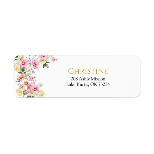 Spring Colorful Floral Bridal Shower Address Label (Vorne)