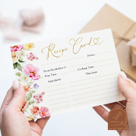 Spring Colorful Floral Bridal Shower Recipe Card Einladung