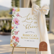 Spring Colorful Floral Bridal Shower Welcome Sign