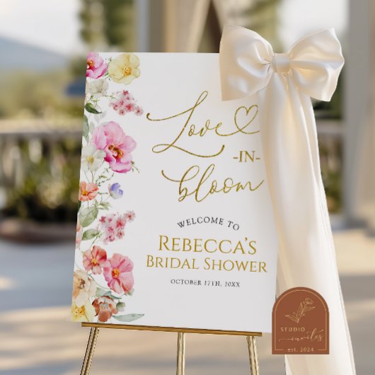 Spring Colorful Floral Bridal Shower Welcome Sign Poster