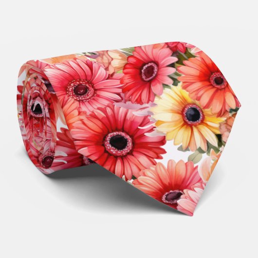 Spring Colors Gerbera Daisies Krawatte (Gerollt)