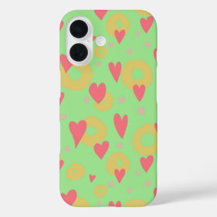 Spring Colors Hearts Donut Rings Polka Dots iPhone 16 Hülle
