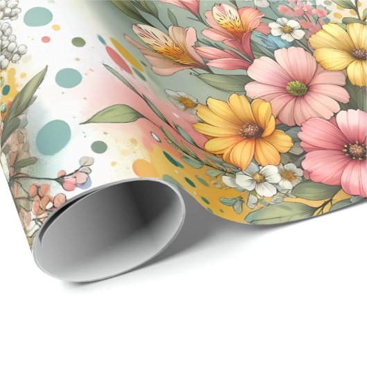Spring Confetti Garden Geschenkpapier (Rolleneckpunkt)