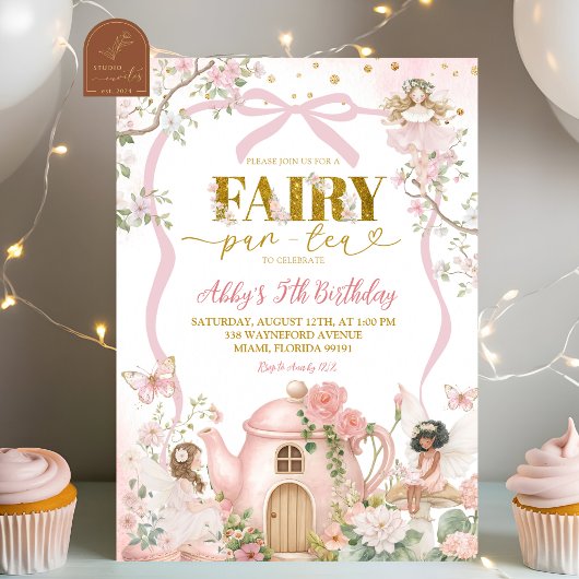 Spring Coquette Enchanted Fairy Tea Party Birthday Einladung