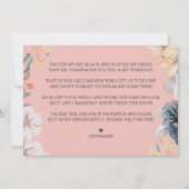 Spring Coral Navy Floral werden Sie meine Bridesma Einladung (Rückseite)