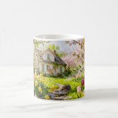Spring Cottage with Bees, Hedgehog and Blossoming Kaffeetasse (Mittel)