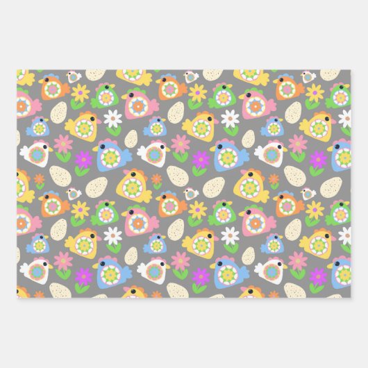 Spring Court Hens Geschenkpapier Set (Vorderseite)