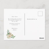 Spring Creme Garden Floral Bridesmaid Postkarte (Rückseite)